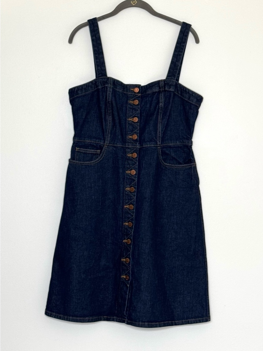 Madewell Dark Indigo Denim Button-Front Sundress